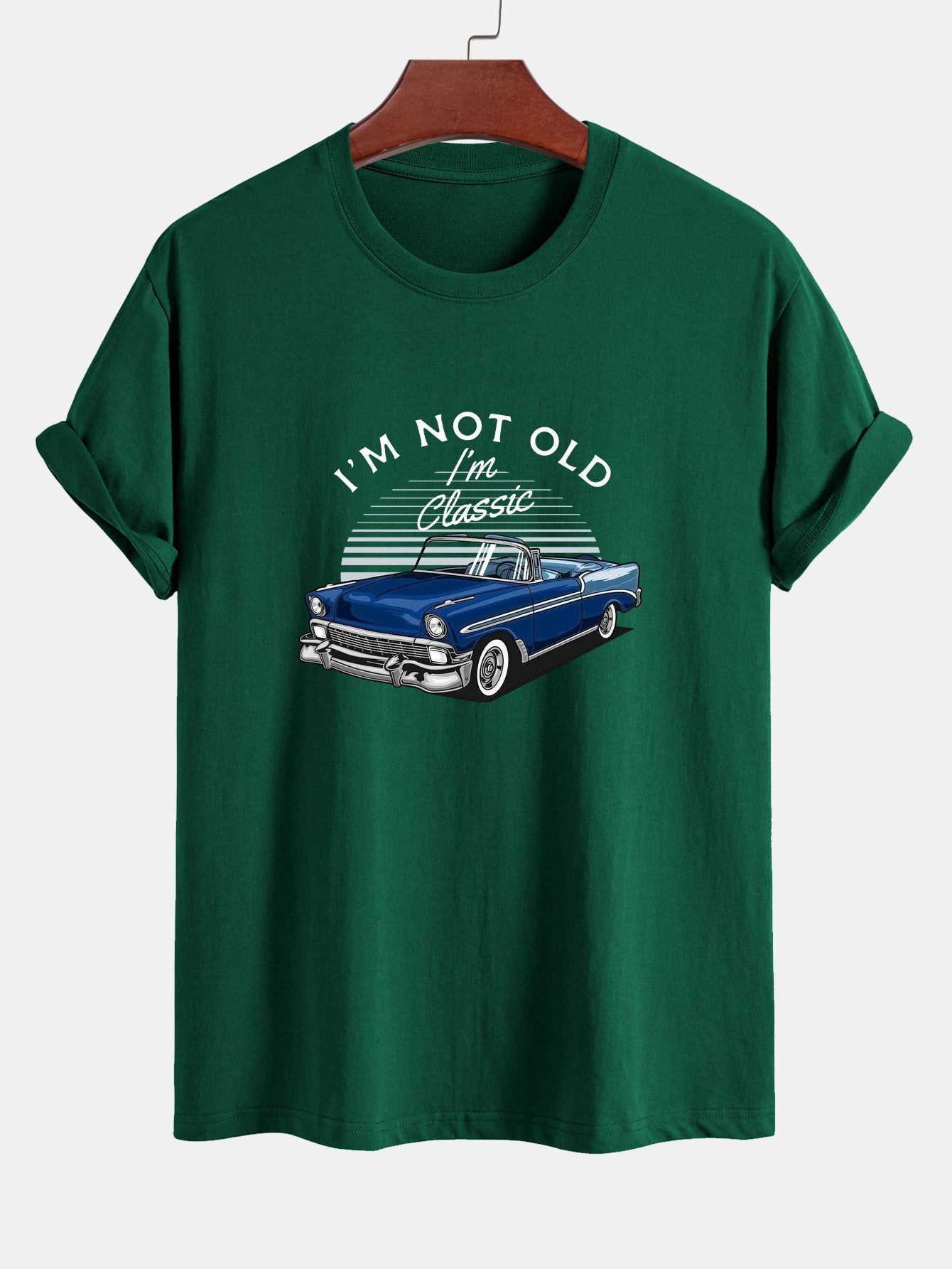 Regular Fit Car Slogan Print Cotton T-Shirt