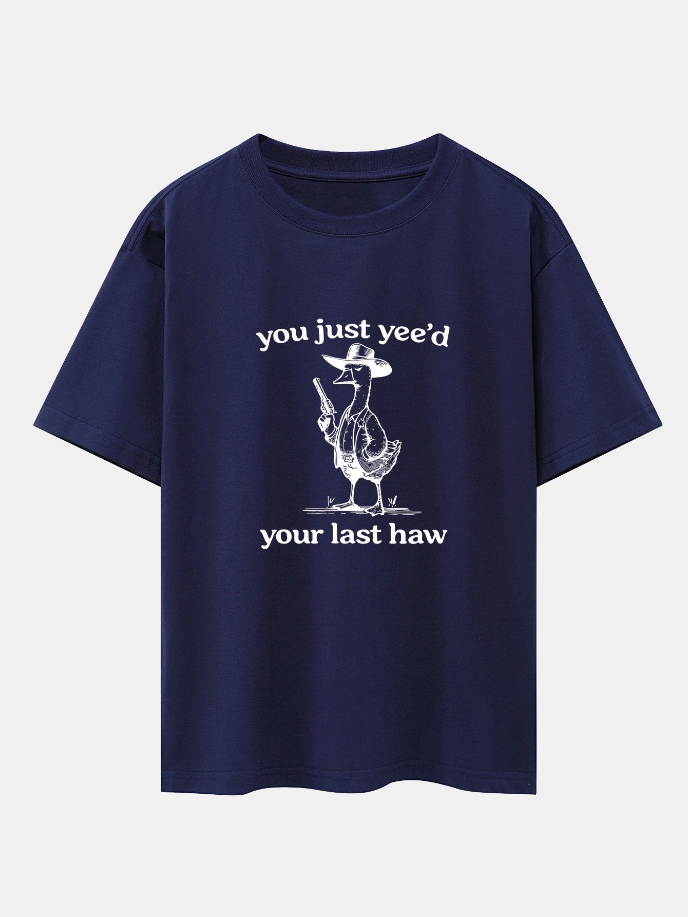 Cowboy Goose Print Drop Shoulder Oversize T-Shirt