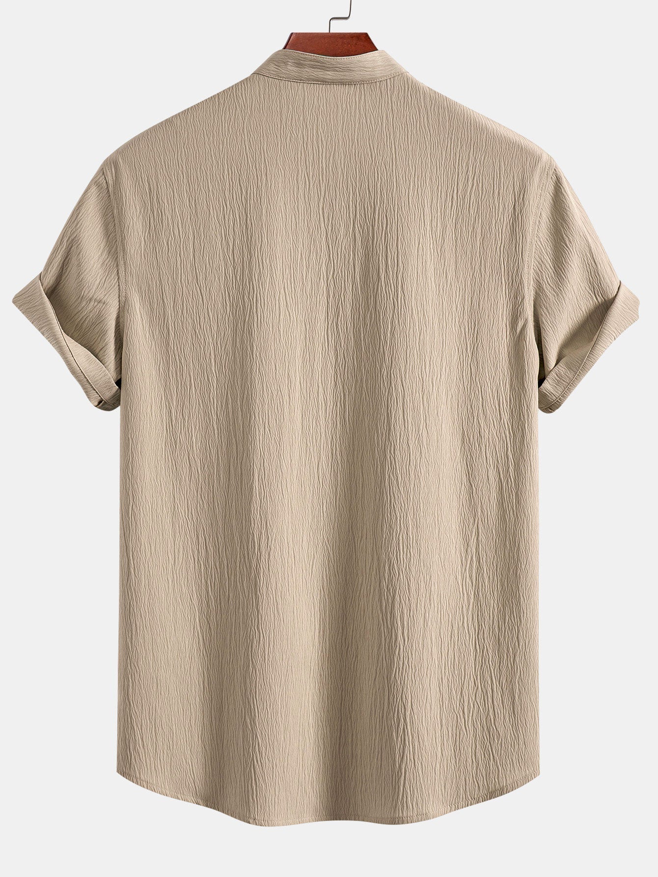 Wrinkled Textured V Neck Shirt
