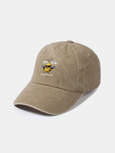 PEW PEW MADAFAKAS Chicken Pattern Casual Washed Cotton Baseball Cap
