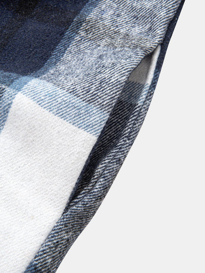 Teddy Lined Flannel Plaid Hooded Shirt