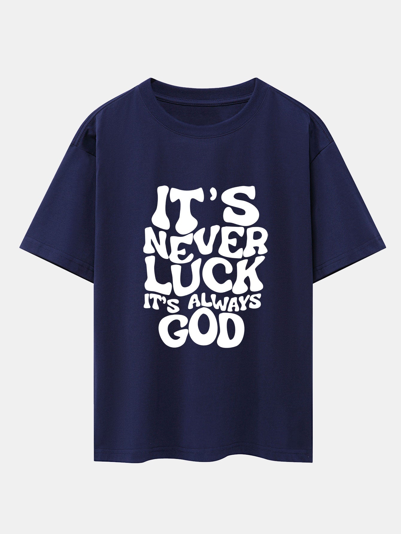 God Slogan Print Drop Shoulder Oversize T-Shirt