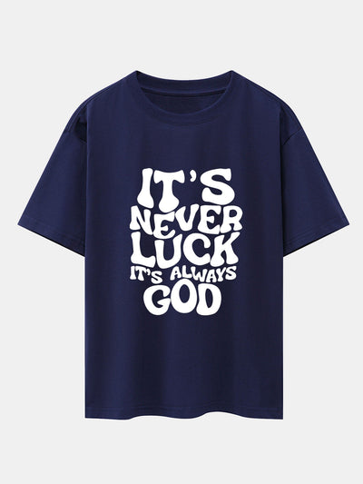 God Slogan Print Drop Shoulder Oversize T-Shirt