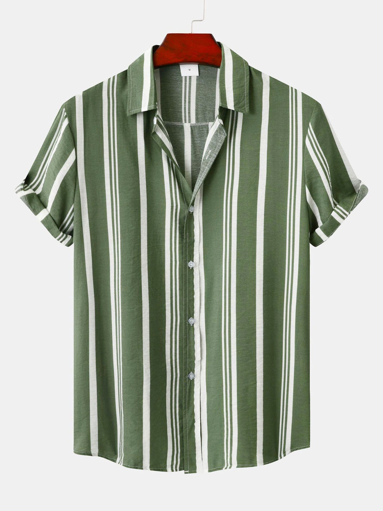 Stripe Print Button Up Shirt