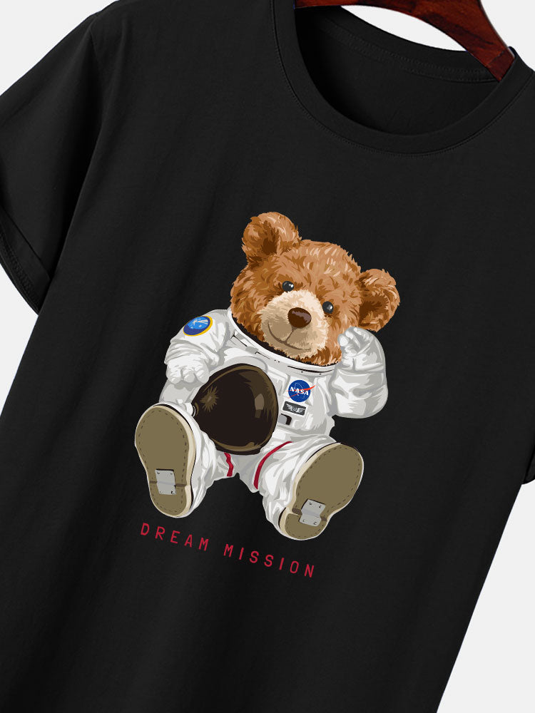 NASA Space Bear Print T-Shirt