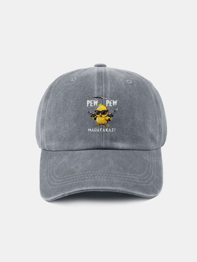PEW PEW MADAFAKAS Chicken Pattern Casual Washed Cotton Baseball Cap