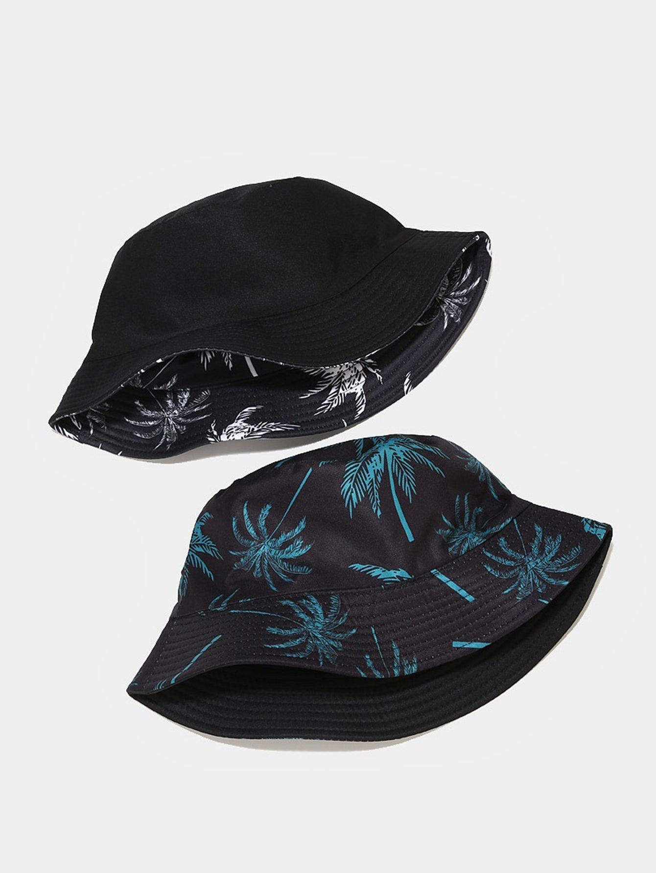 Double Side Reversible Palm Tree Pattern Bucket Hat