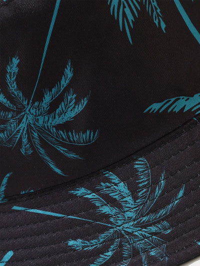 Double Side Reversible Palm Tree Pattern Bucket Hat