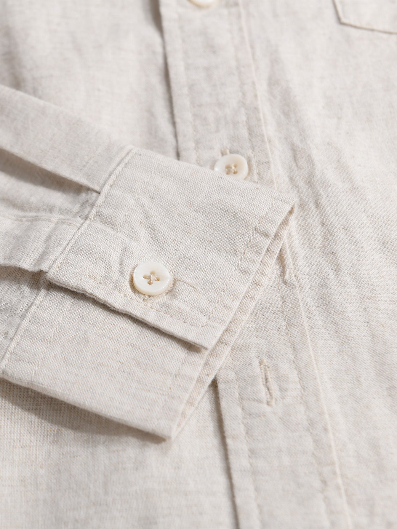 Long Sleeve Linen Cotton Stand Collar Shirt With Pocket