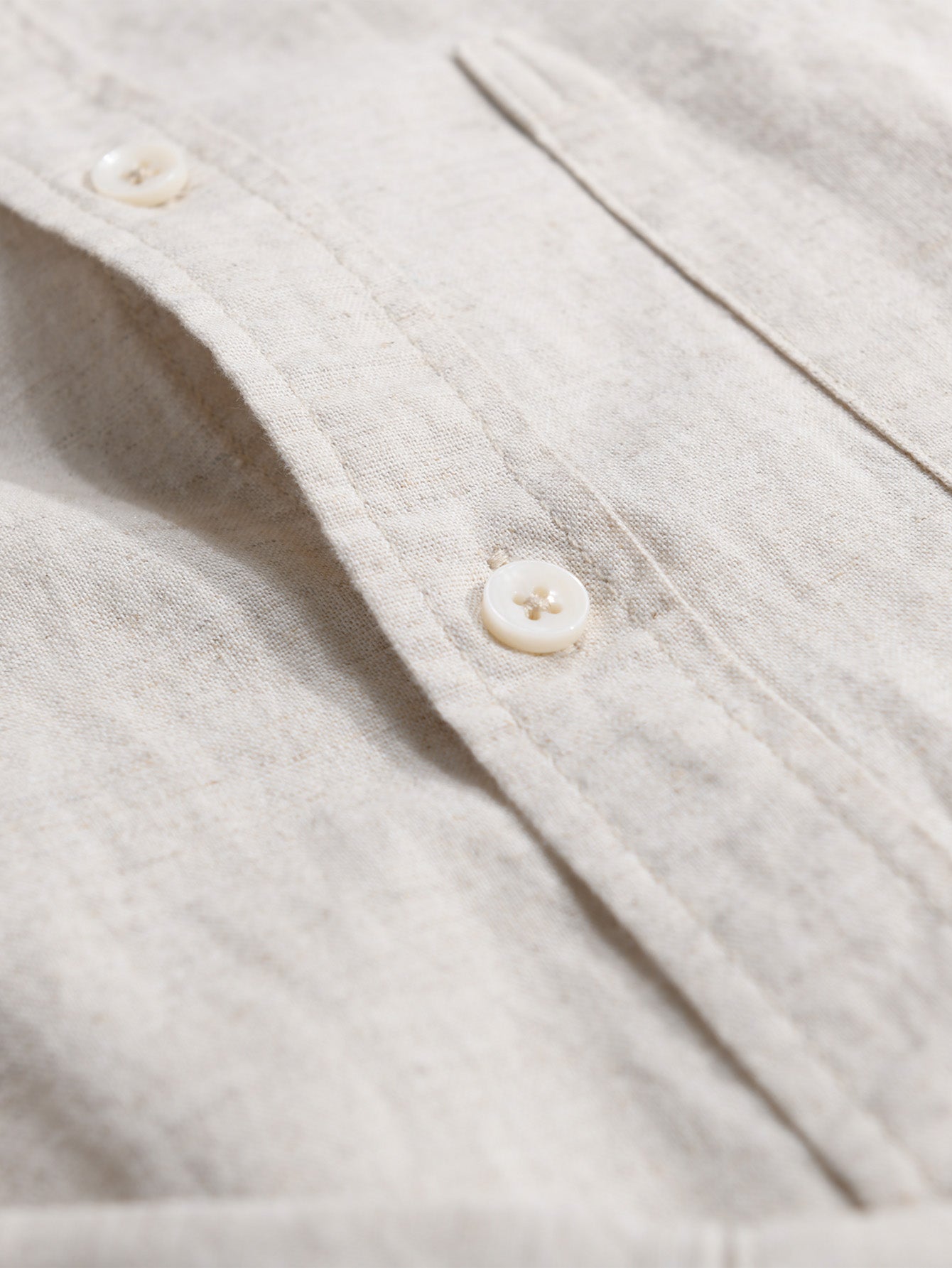Long Sleeve Linen Cotton Stand Collar Shirt With Pocket