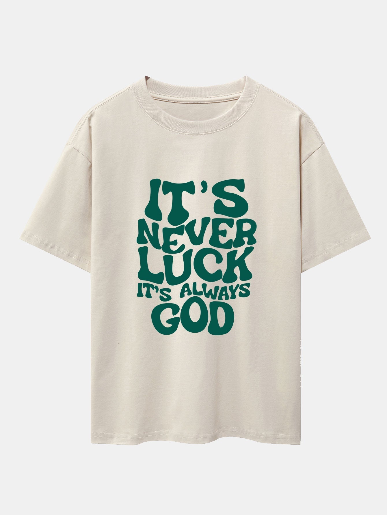 God Slogan Print Drop Shoulder Oversize T-Shirt