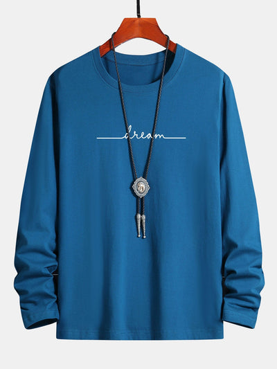 Long Sleeve Dream Print Cotton T-Shirt
