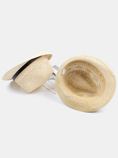 Summer Versatile Casual Couple Hollow British Style Straw Hat