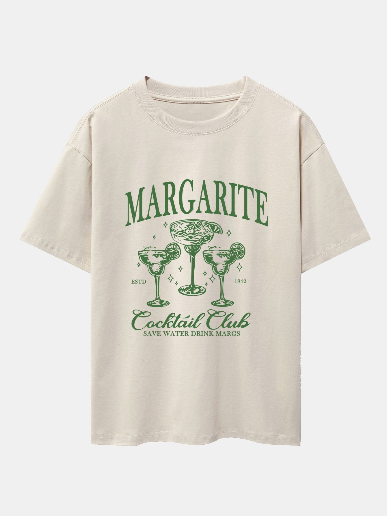 Cocktail Club Print Drop Shoulder Oversize T-Shirt