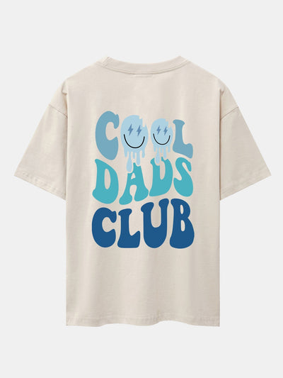 Cool Dads Club Back Print Drop Shoulder Oversize T-Shirt