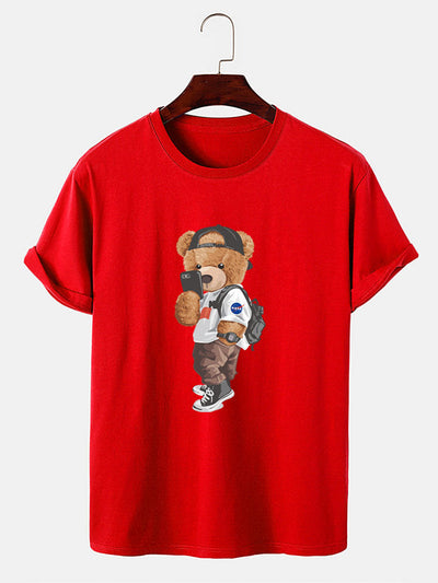 Selfie Bear Print T-Shirt