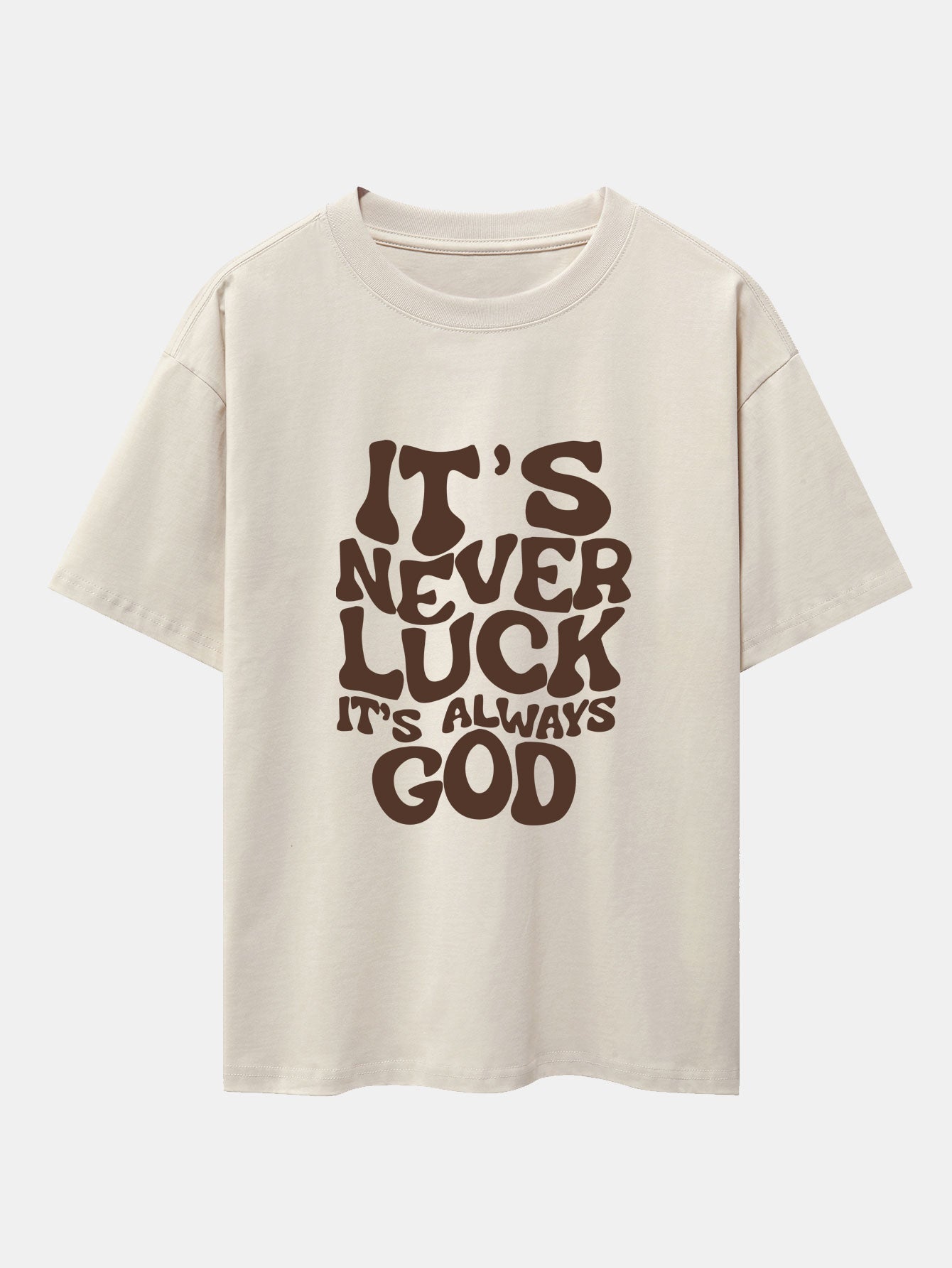 God Slogan Print Drop Shoulder Oversize T-Shirt