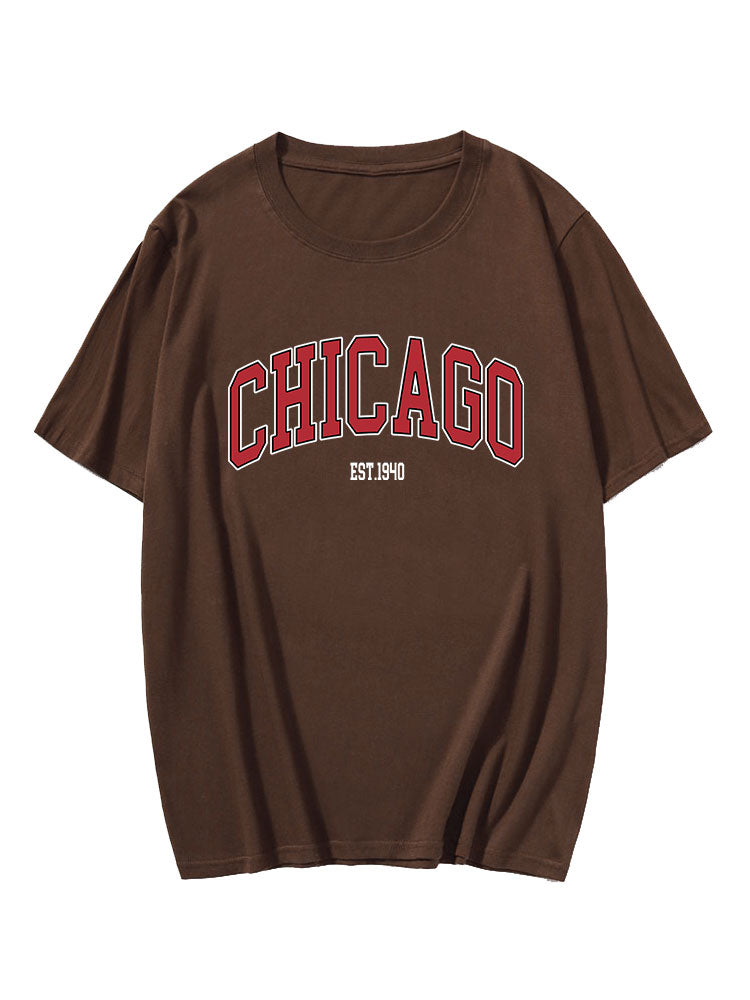 Chicago Letter Print T-Shirt