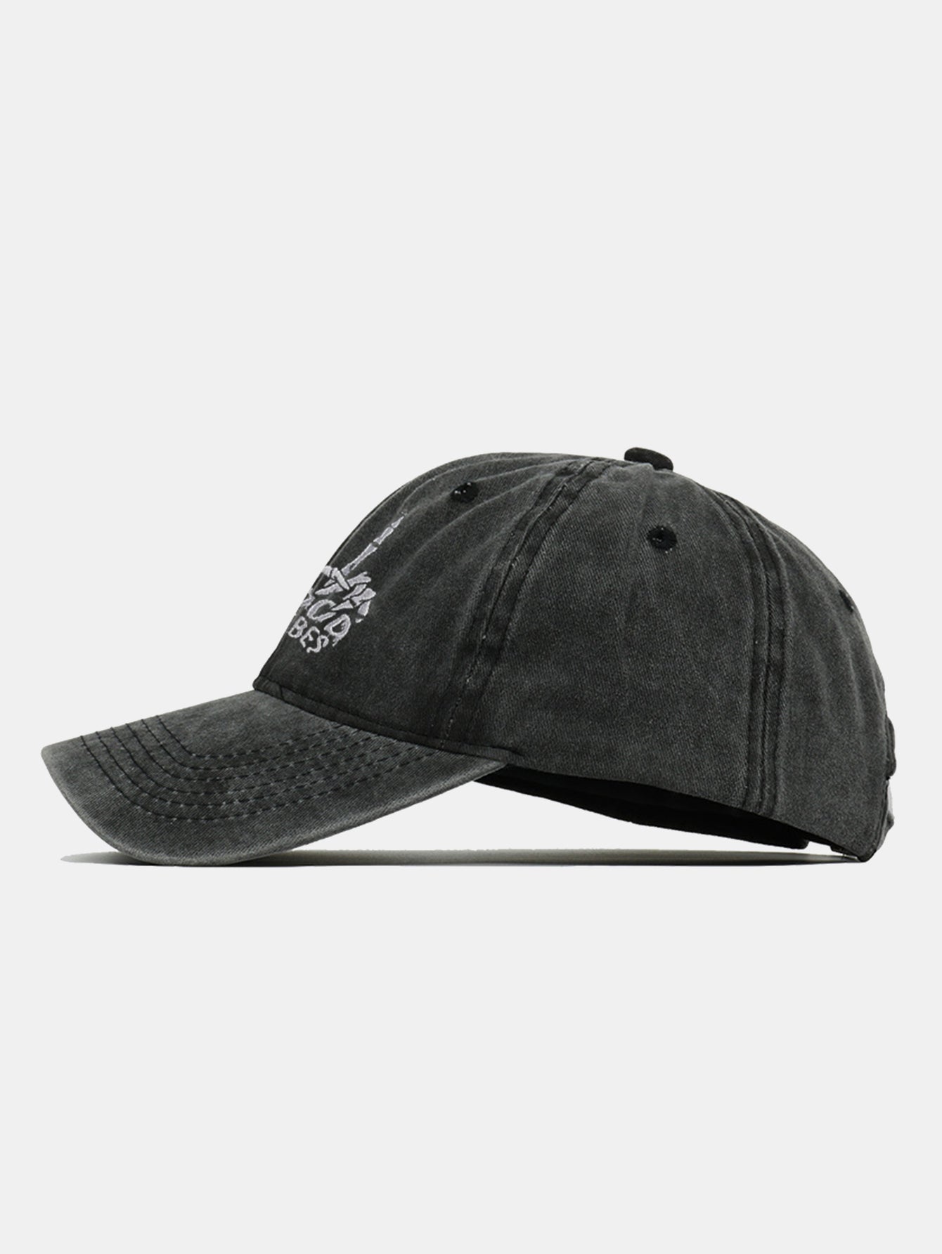 Skull Embroidery Pattern Vintage Distressed Washable Baseball Cap
