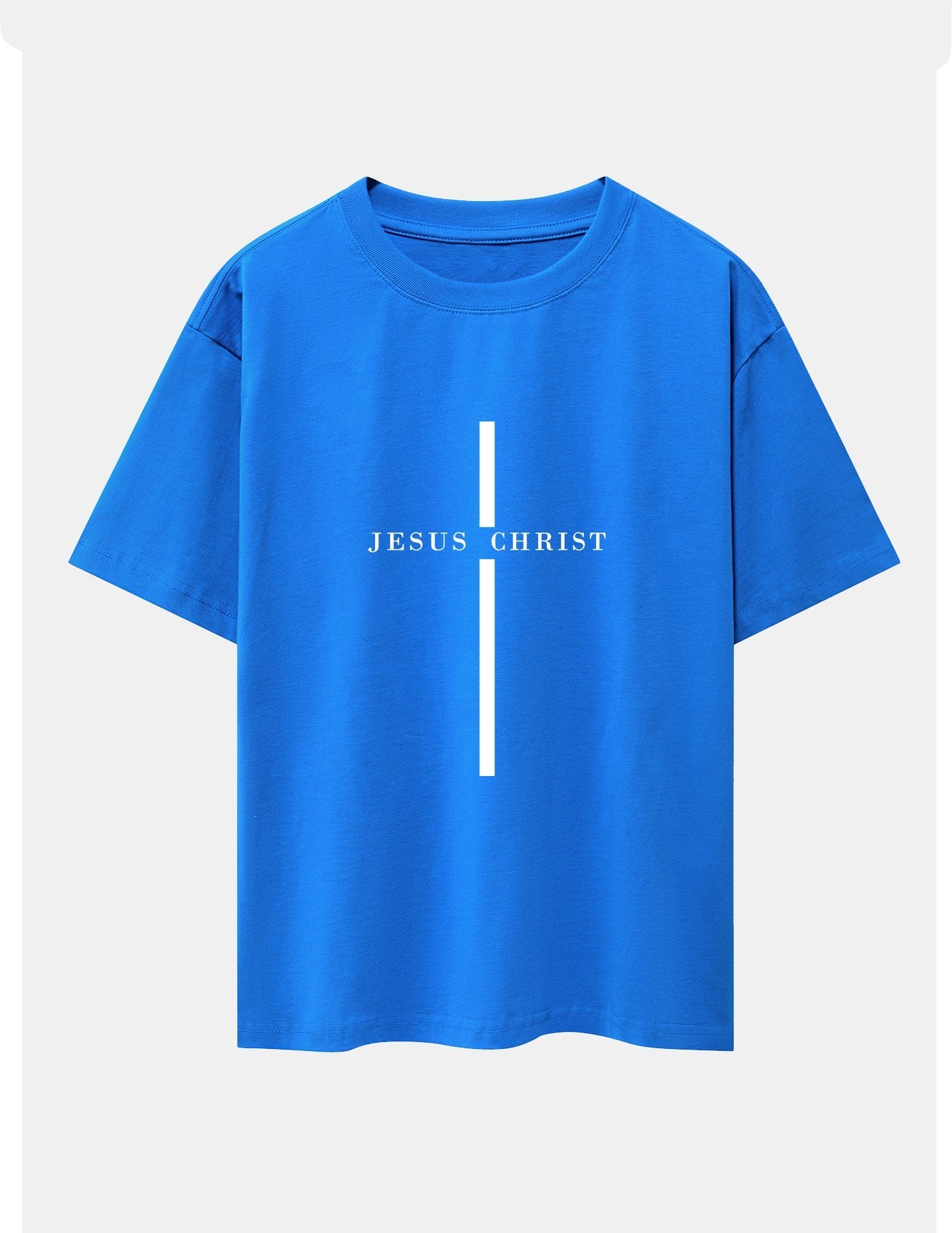 Jesus Christ Stripe Print Drop Shoulder Oversize T-Shirt