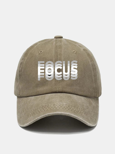 Focus Print Gradient Effect Washed Baseball Cap