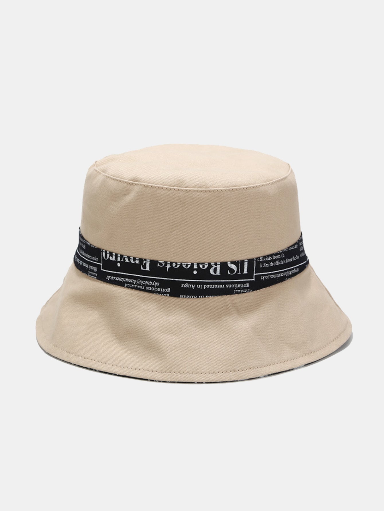 Newspaper Print Double Side Reversible Bucket Hat