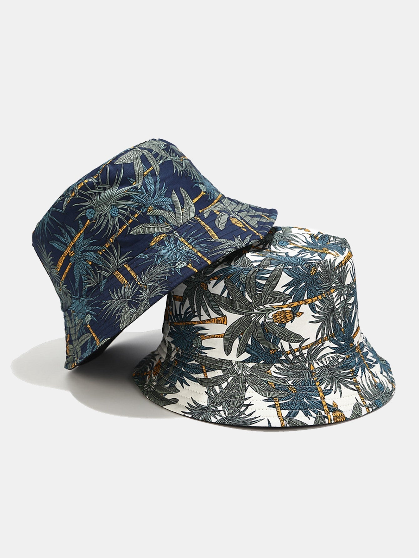 Double Side Reversible Palm Tree Pattern Bucket Hat