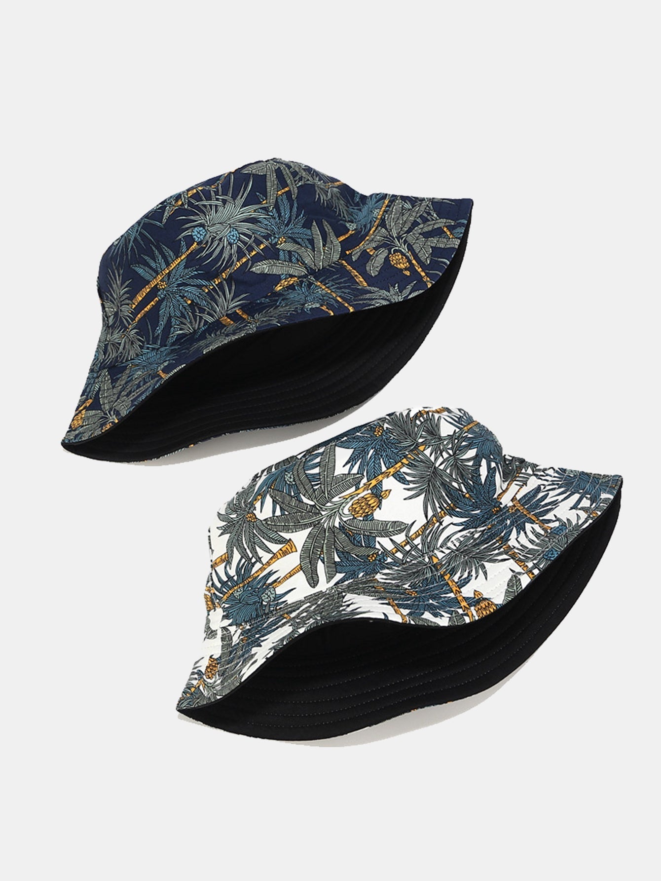 Double Side Reversible Palm Tree Pattern Bucket Hat