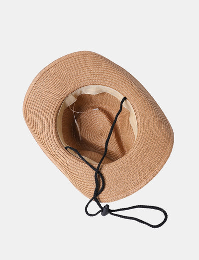 Western Cowboy Style Sun Visor Breathable Straw Hat