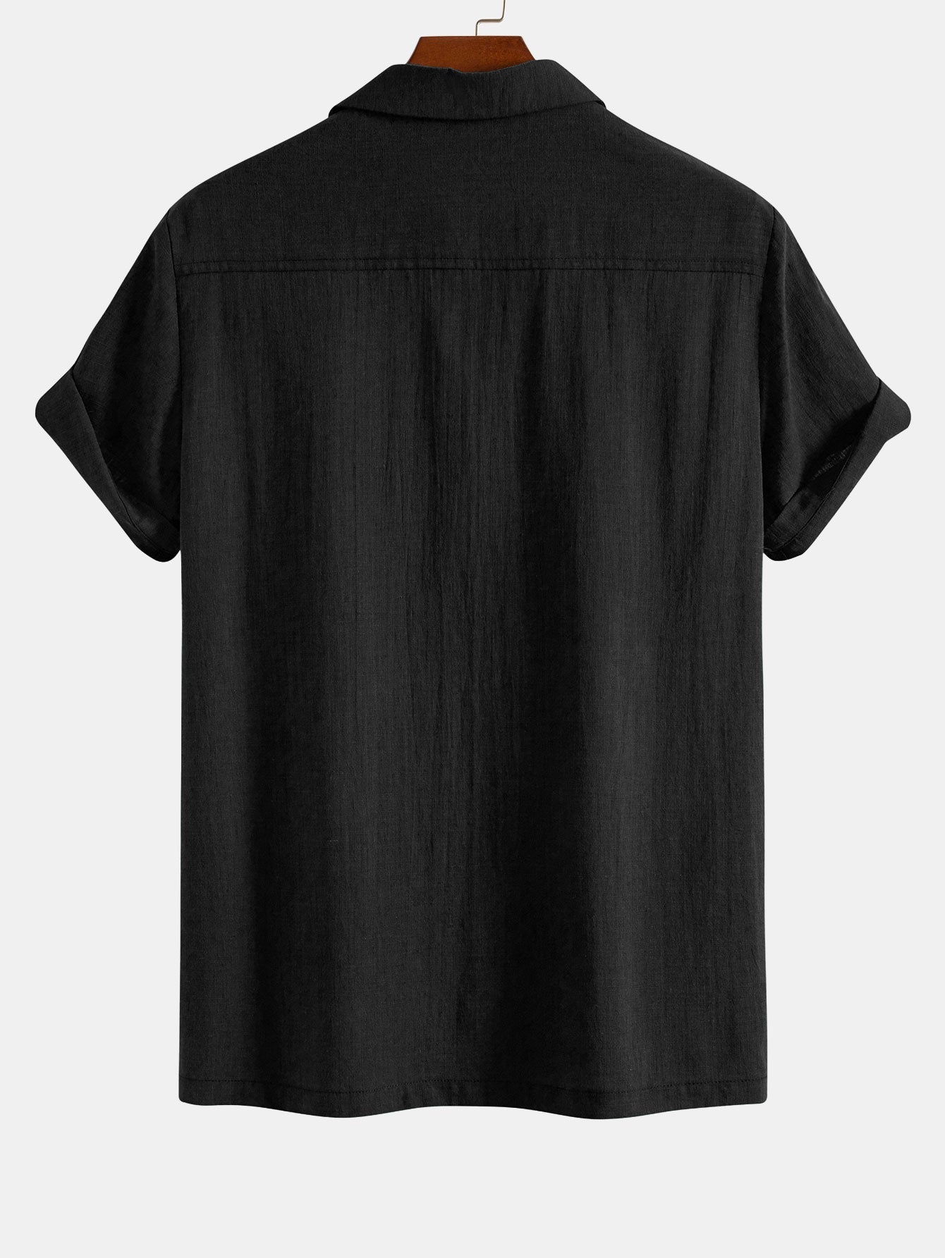 Linen Look Patchwork Bowling Shirt