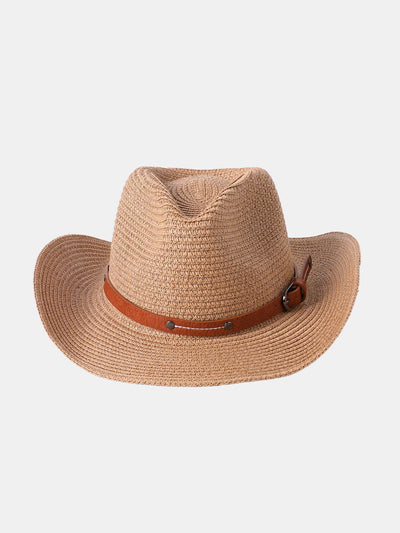 Western Cowboy Style Sun Visor Breathable Straw Hat