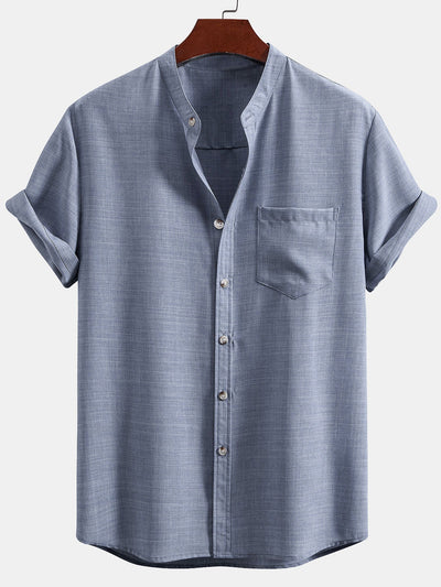 Short Sleeve Stand Collar Shirt