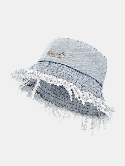 Distressed Frayed Edge Cowboy Bucket Hat