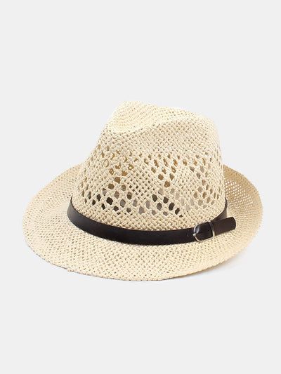 Summer Versatile Casual Couple Hollow British Style Straw Hat