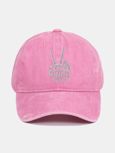 Skull Embroidery Pattern Vintage Distressed Washable Baseball Cap
