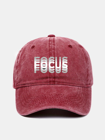 Focus Print Gradient Effect Washed Baseball Cap