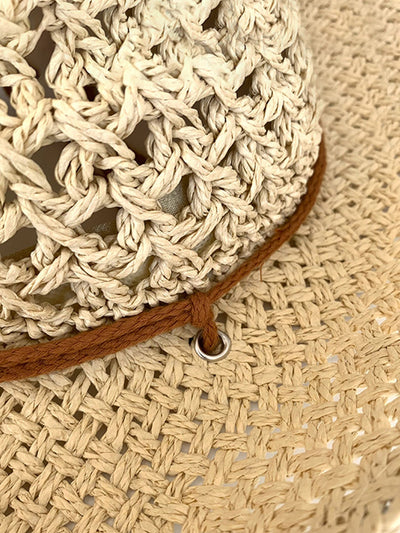 Outdoor Beach Sun Protection Western Cowboy Style Straw Hat