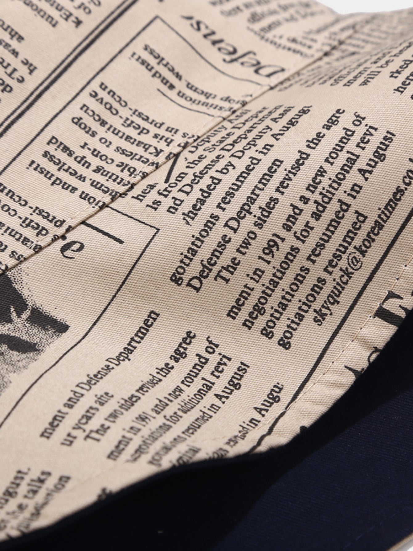 Newspaper Print Double Side Reversible Bucket Hat