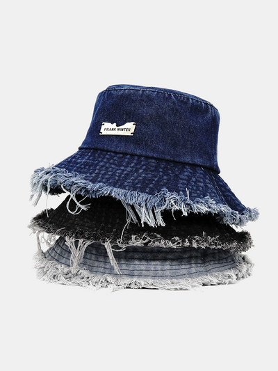 Distressed Frayed Edge Cowboy Bucket Hat