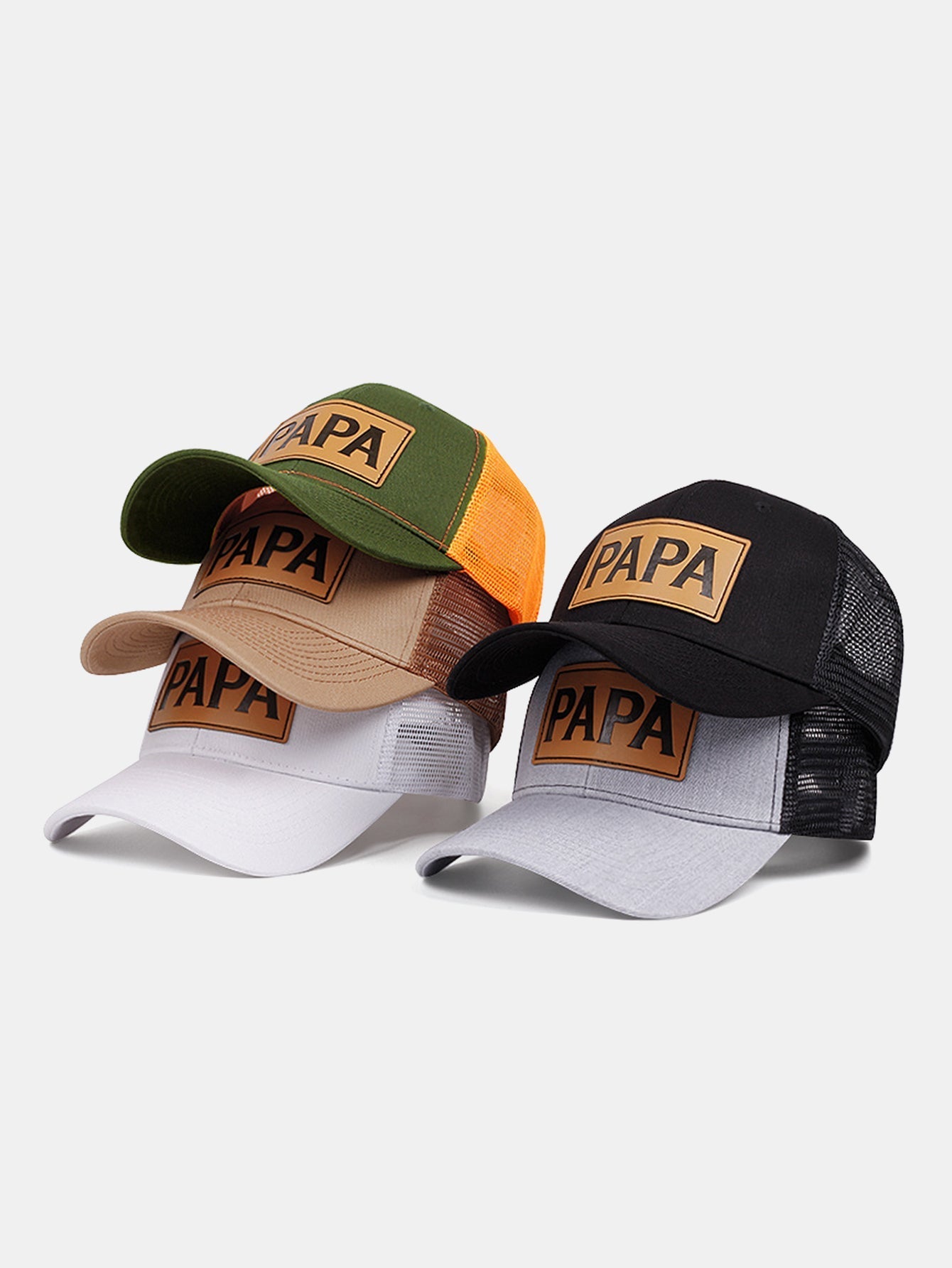 PAPA Faux Leather Label Baseball Cap