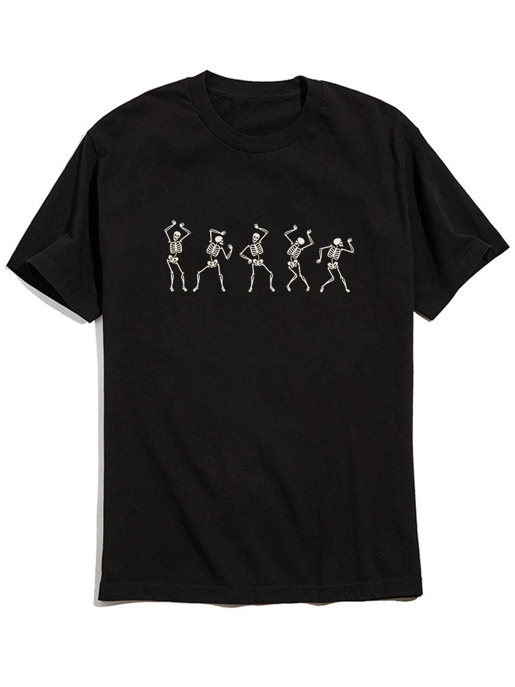 Dancing Skeleton Print T-Shirt