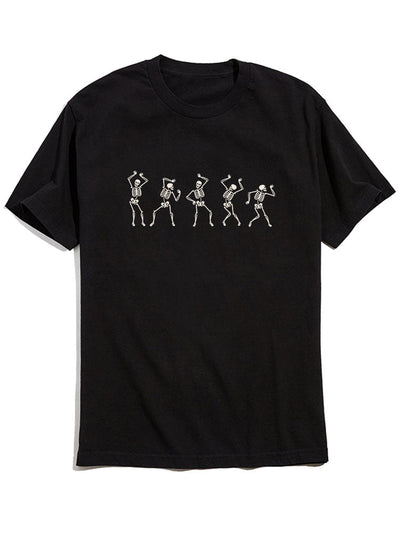 Dancing Skeleton Print T-Shirt