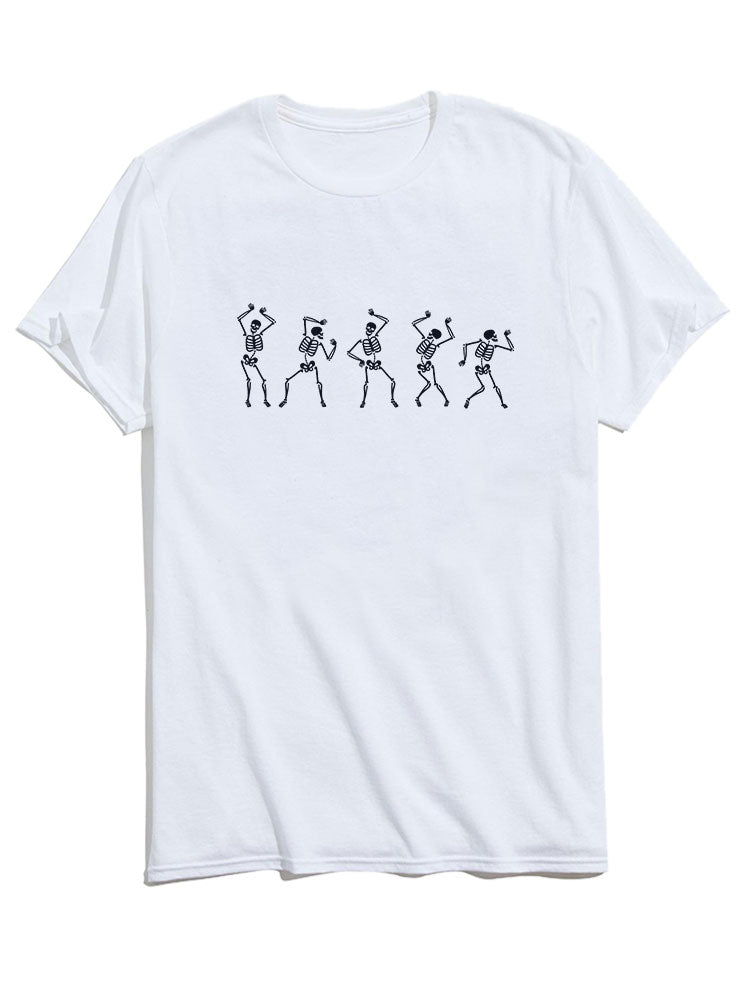 Dancing Skeleton Print T-Shirt