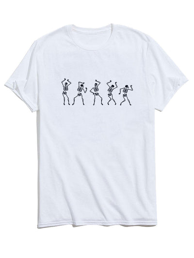 Dancing Skeleton Print T-Shirt