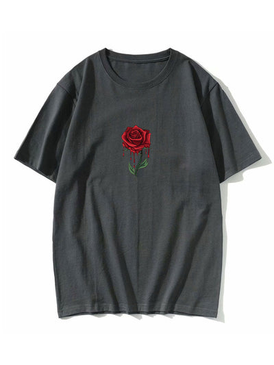 Drip Rose Print T-Shirt