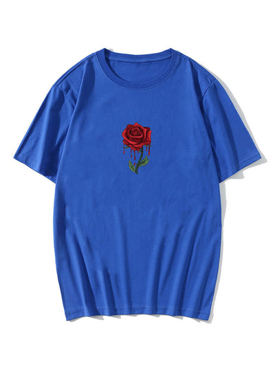 Drip Rose Print T-Shirt