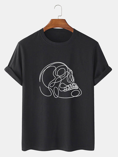 Skull Line Print T-Shirt