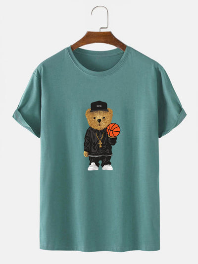 Basketball Bear Print T-Shirt