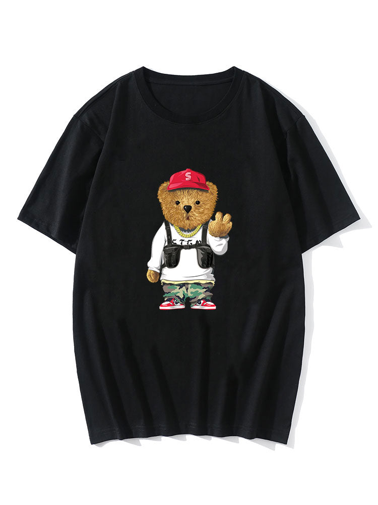 Cartoon Bear Print T-Shirt