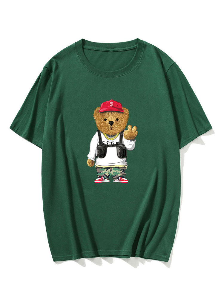 Cartoon Bear Print T-Shirt